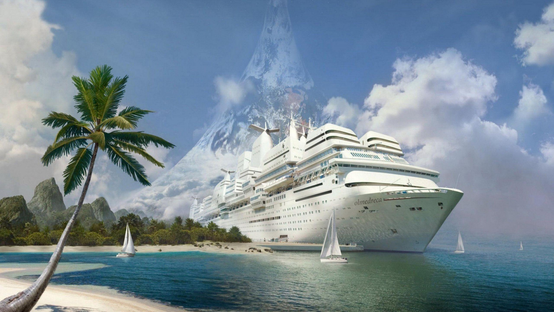 Обои круизное судно, корабль, путешествие, перевозка воды, пассажирское судно в разрешении 1920x1080