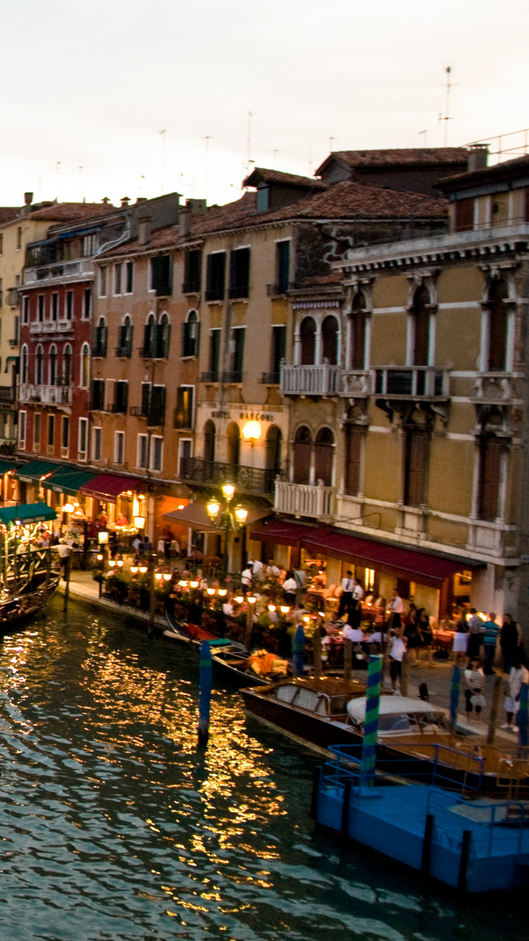 Обои Гранд-канал, мост Риальто, Площади Святого Марка, гондола, канал в разрешении 750x1334