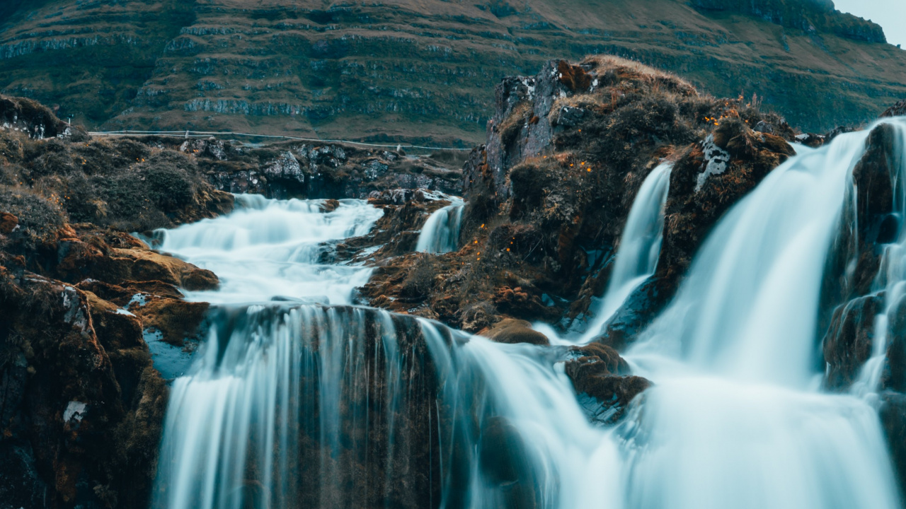 Обои водопад, водоем, гидроресурсы, вода, природа в разрешении 1280x720