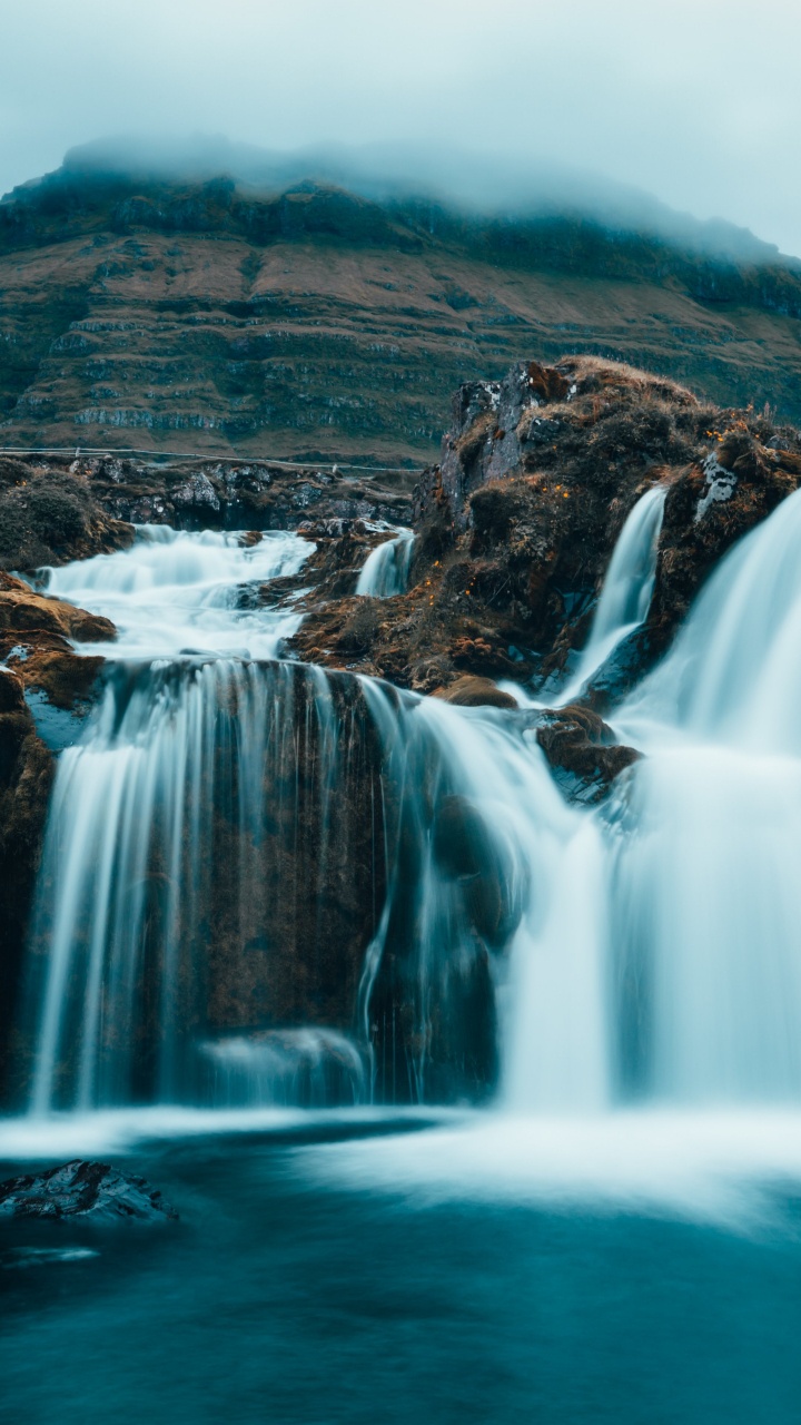 Обои водопад, водоем, гидроресурсы, вода, природа в разрешении 720x1280