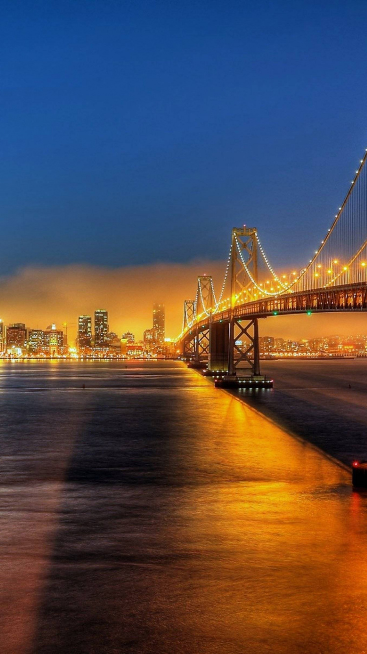 Обои мост Golden Gate, мост, ориентир, вода, городской пейзаж в разрешении 750x1334