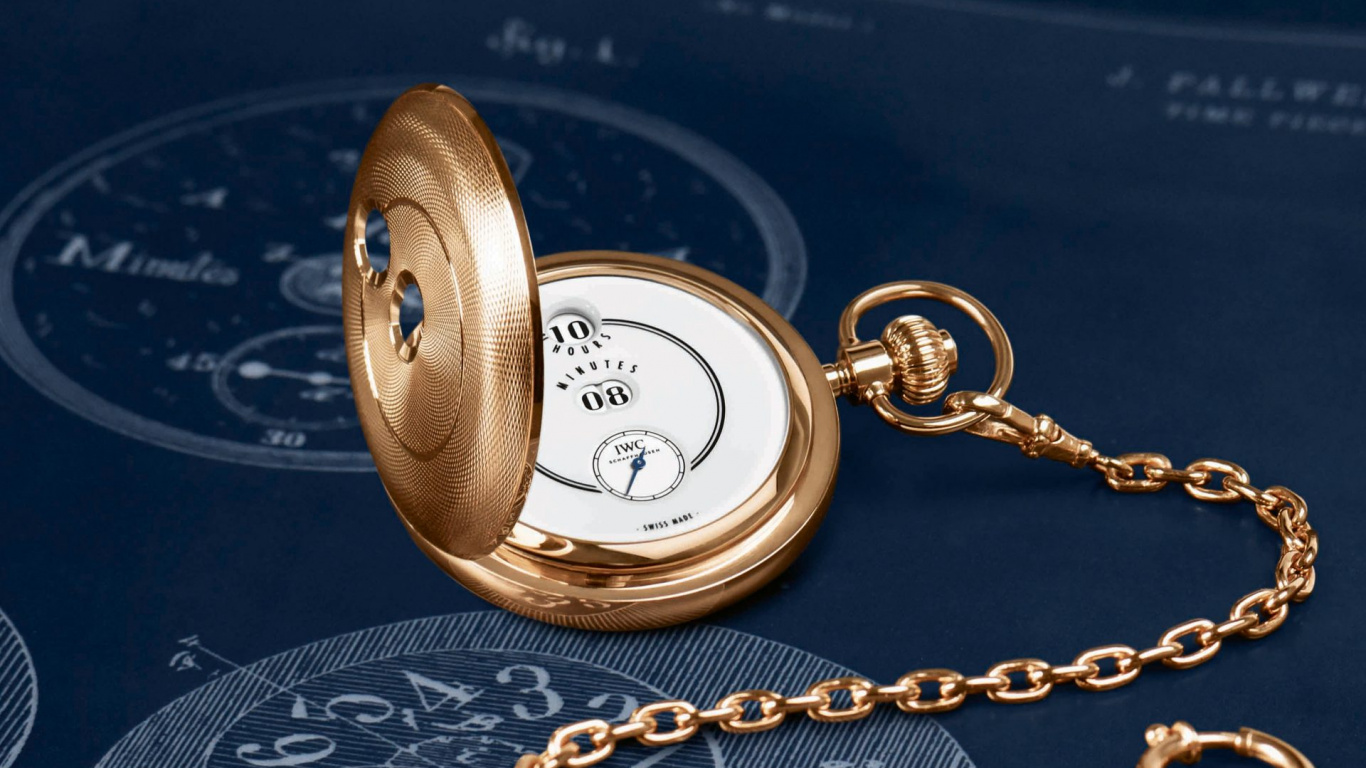 Обои Международная Часовая Компания, часы, карманные часы, механические часы, модный аксессуар в разрешении 1366x768