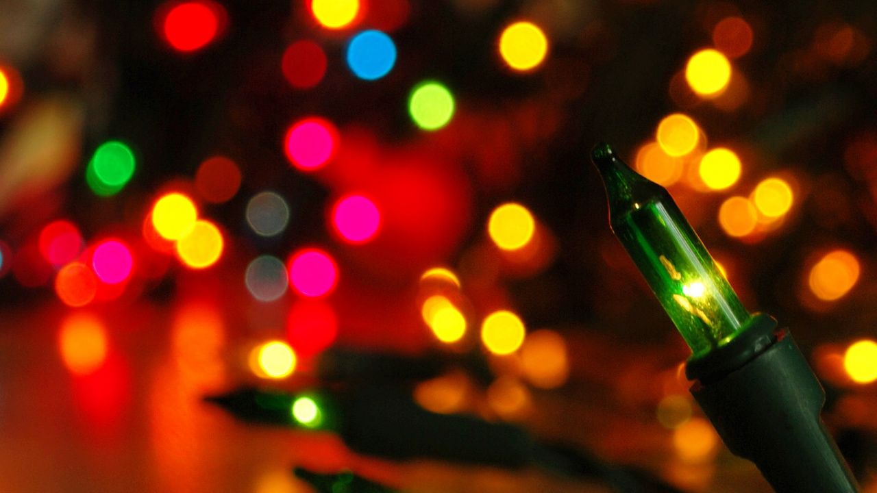 Обои свет, Рождественские огни, Рождественский день, освещение, Рождественские украшения в разрешении 1280x720