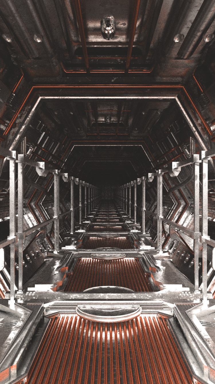 Обои здание, архитектура, симметрия, металл, сталь в разрешении 750x1334