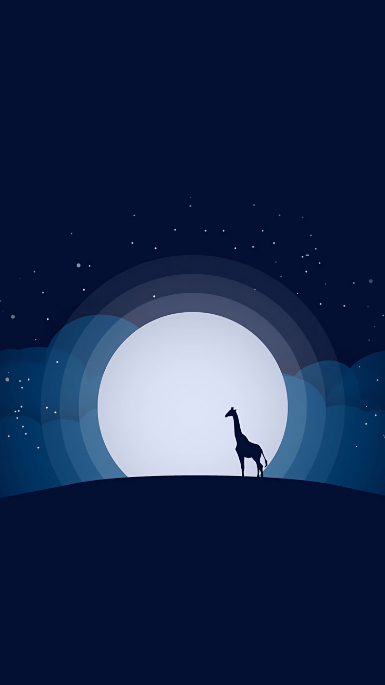 Обои луна, лунный свет, синий, свет, атмосфера в разрешении 750x1334