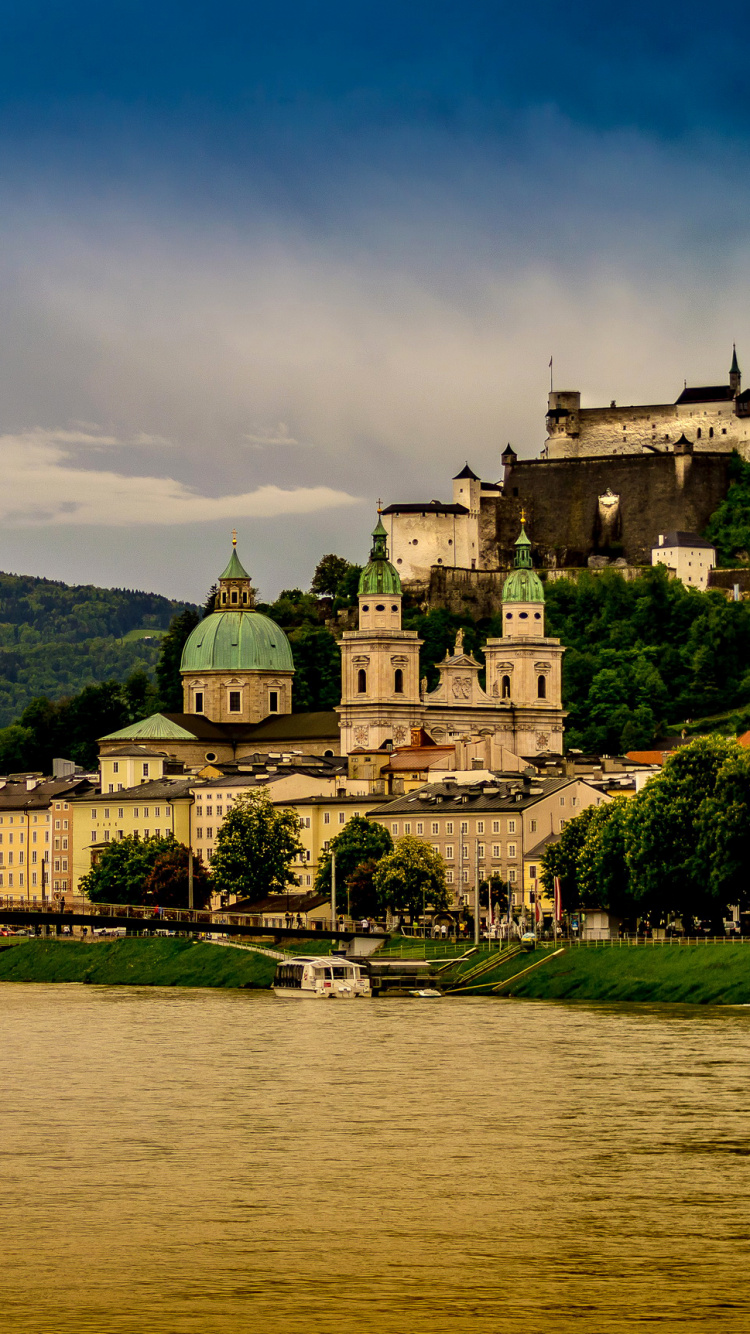 Обои Вена, природа, реки, ориентир, городок в разрешении 750x1334