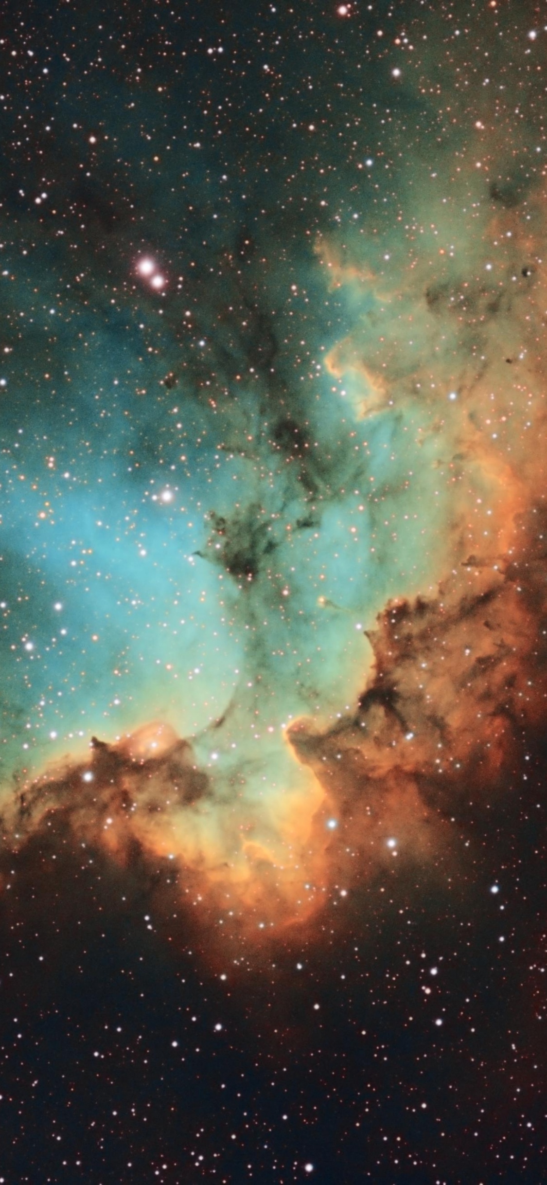 Обои туманность, Галактика, астрономический объект, атмосфера, космическое пространство в разрешении 1125x2436