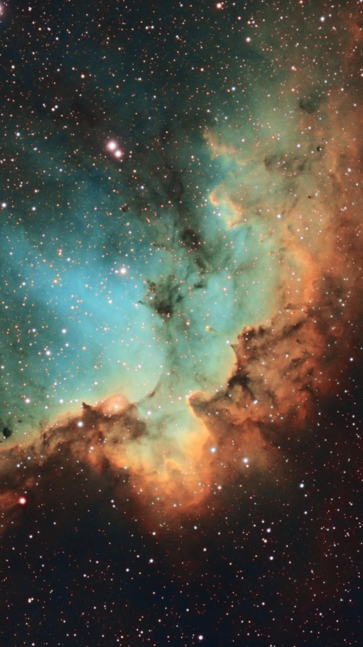 Обои туманность, Галактика, астрономический объект, атмосфера, космическое пространство в разрешении 750x1334