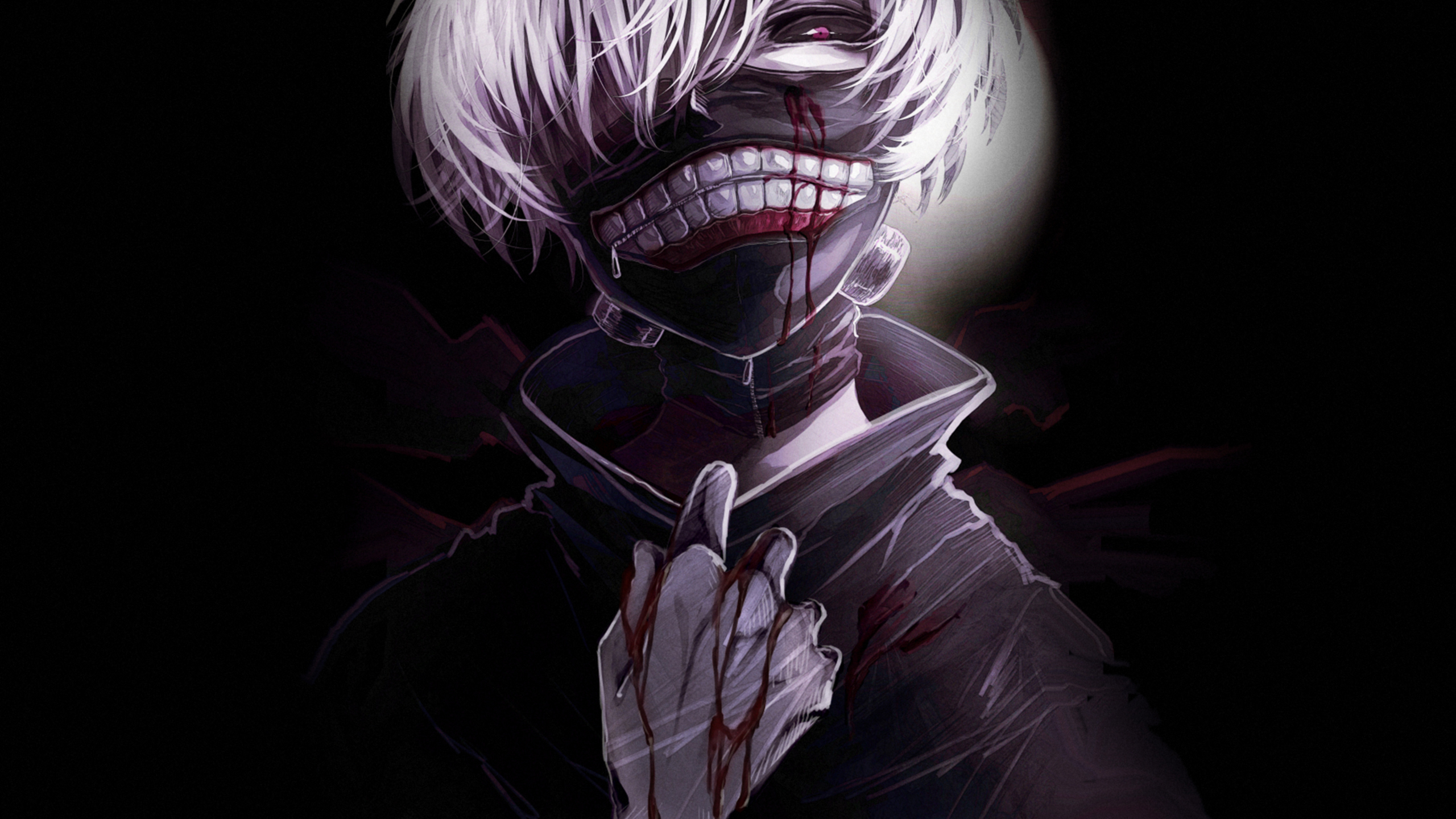 Обои Токио вурдалак, Кен kaneki, аниме, темнота, суперзлодей в разрешении 2560x1440