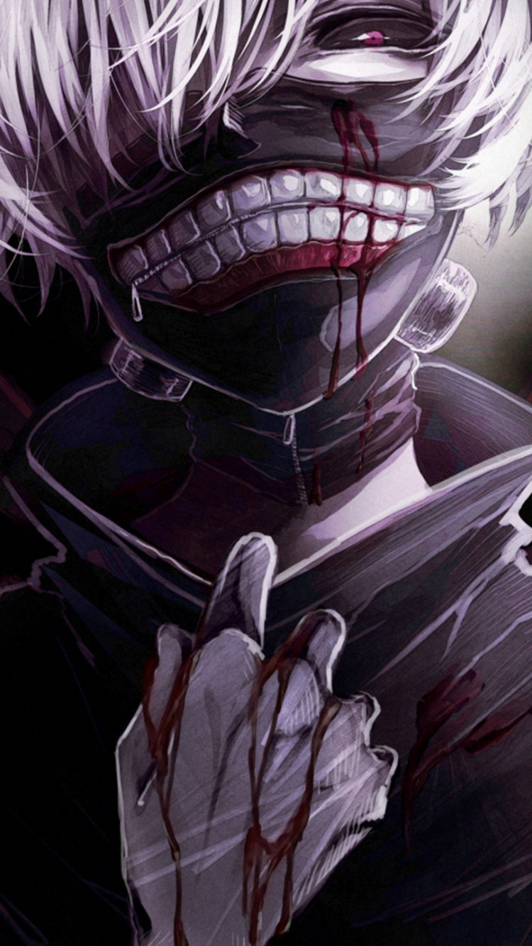 Обои Токио вурдалак, Кен kaneki, аниме, темнота, суперзлодей в разрешении 750x1334