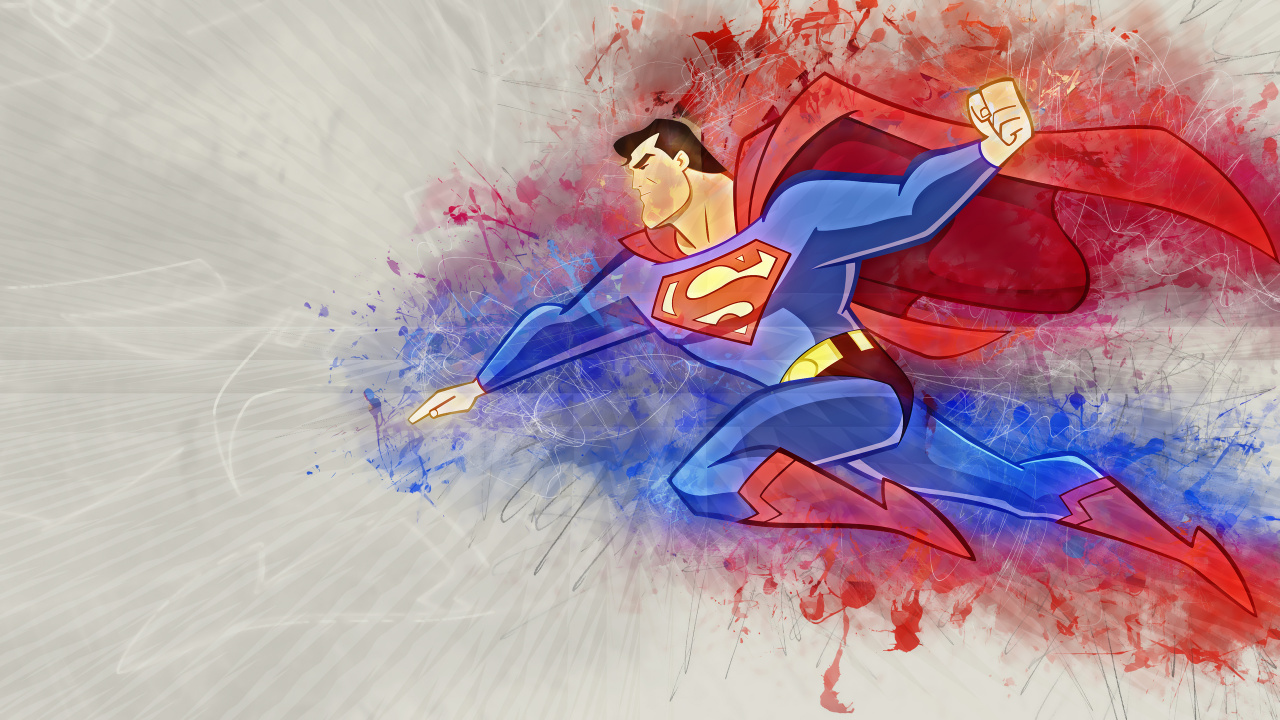 Обои живопись, Супермен, акварельная живопись, арт, иллюстрация в разрешении 1280x720