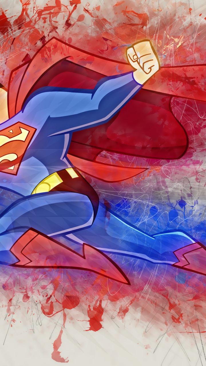 Обои живопись, Супермен, акварельная живопись, арт, иллюстрация в разрешении 720x1280