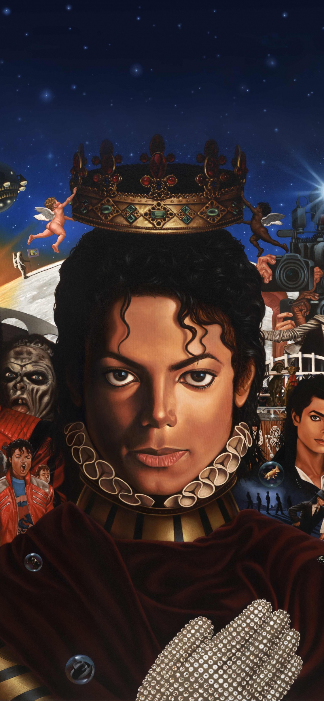 Обои майкл джексон, Майкл, Альбом, арт, иллюстрация в разрешении 1125x2436