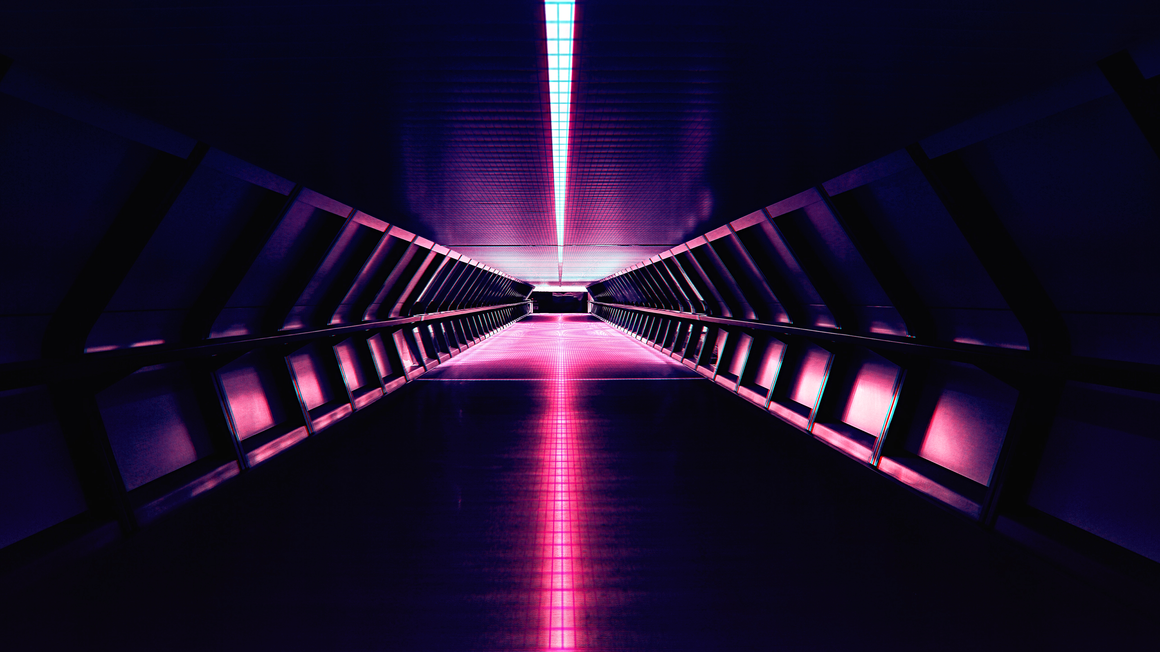 Обои Synthwave, синий, пурпур, свет, Фиолетовый в разрешении 3840x2160