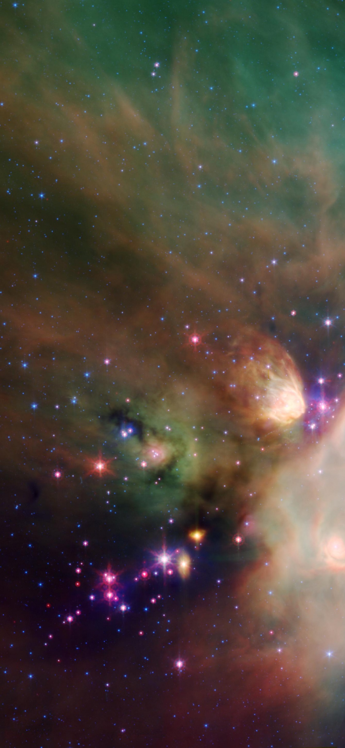 Обои НАСА, туманность, астрономический объект, атмосфера, космическое пространство в разрешении 1125x2436