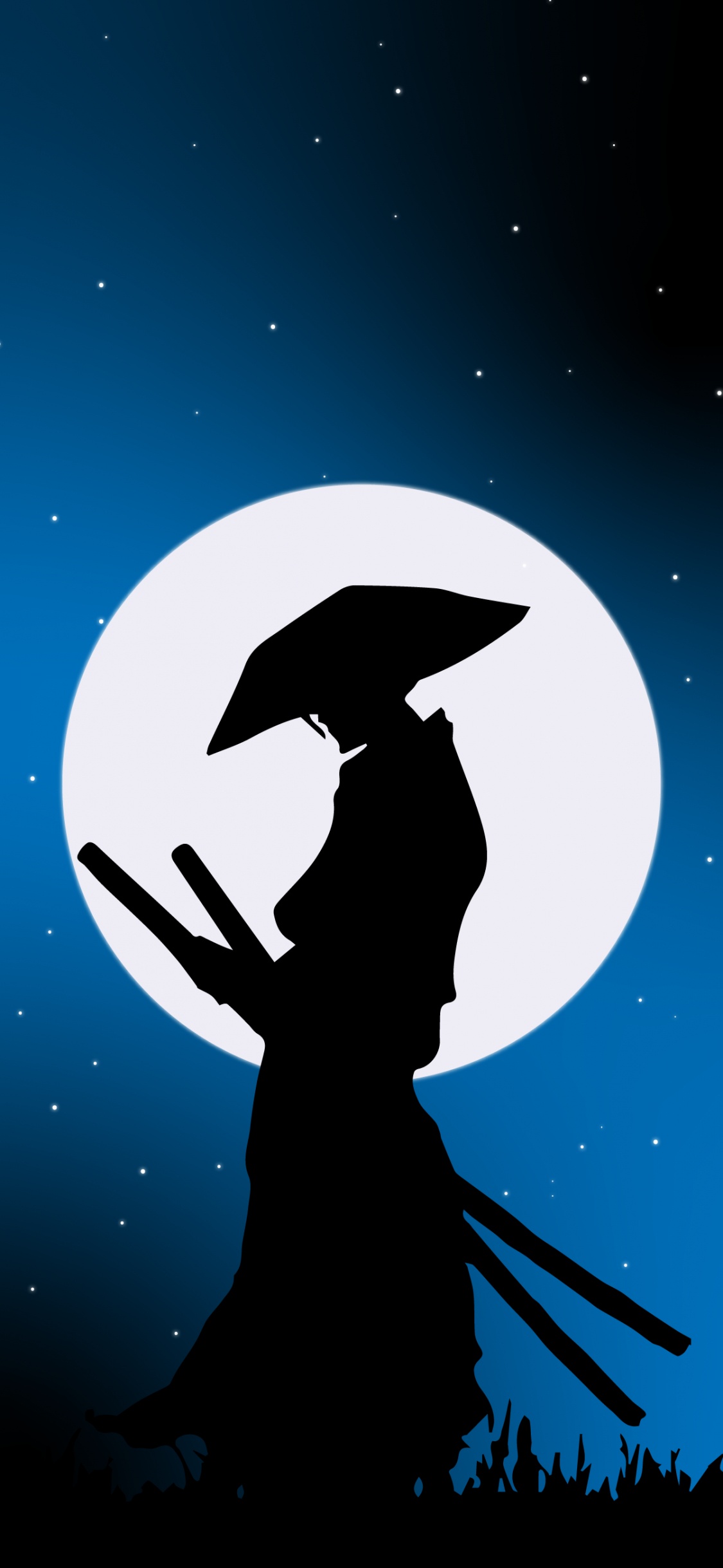 Обои Самурай, красный самурай, постер, графика, иллюстрация в разрешении 1125x2436