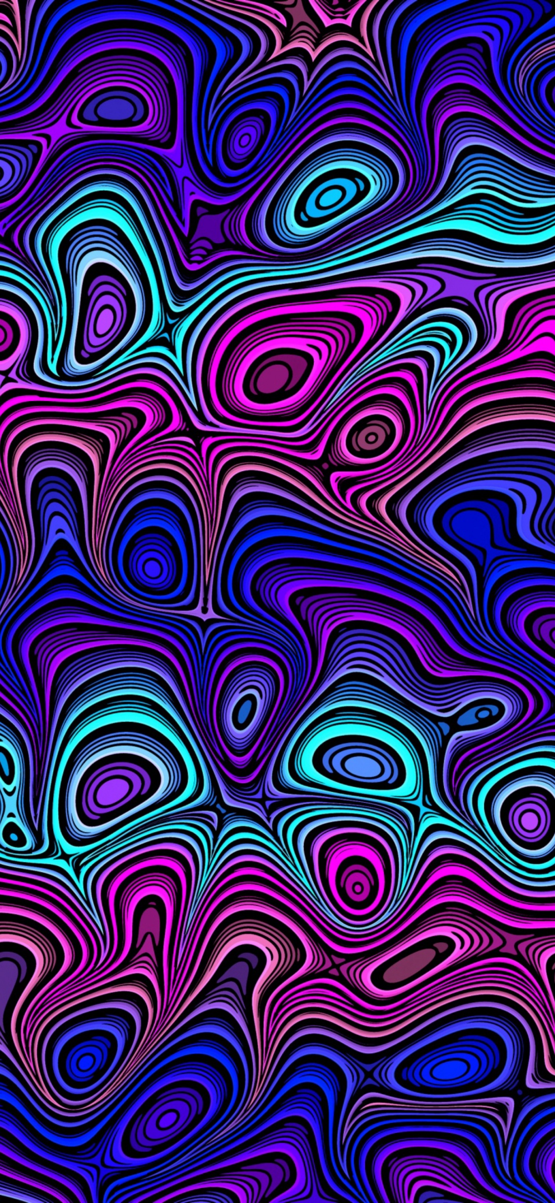 Обои узор, пурпур, Фиолетовый, психоделическое искусство, дизайн в разрешении 1125x2436