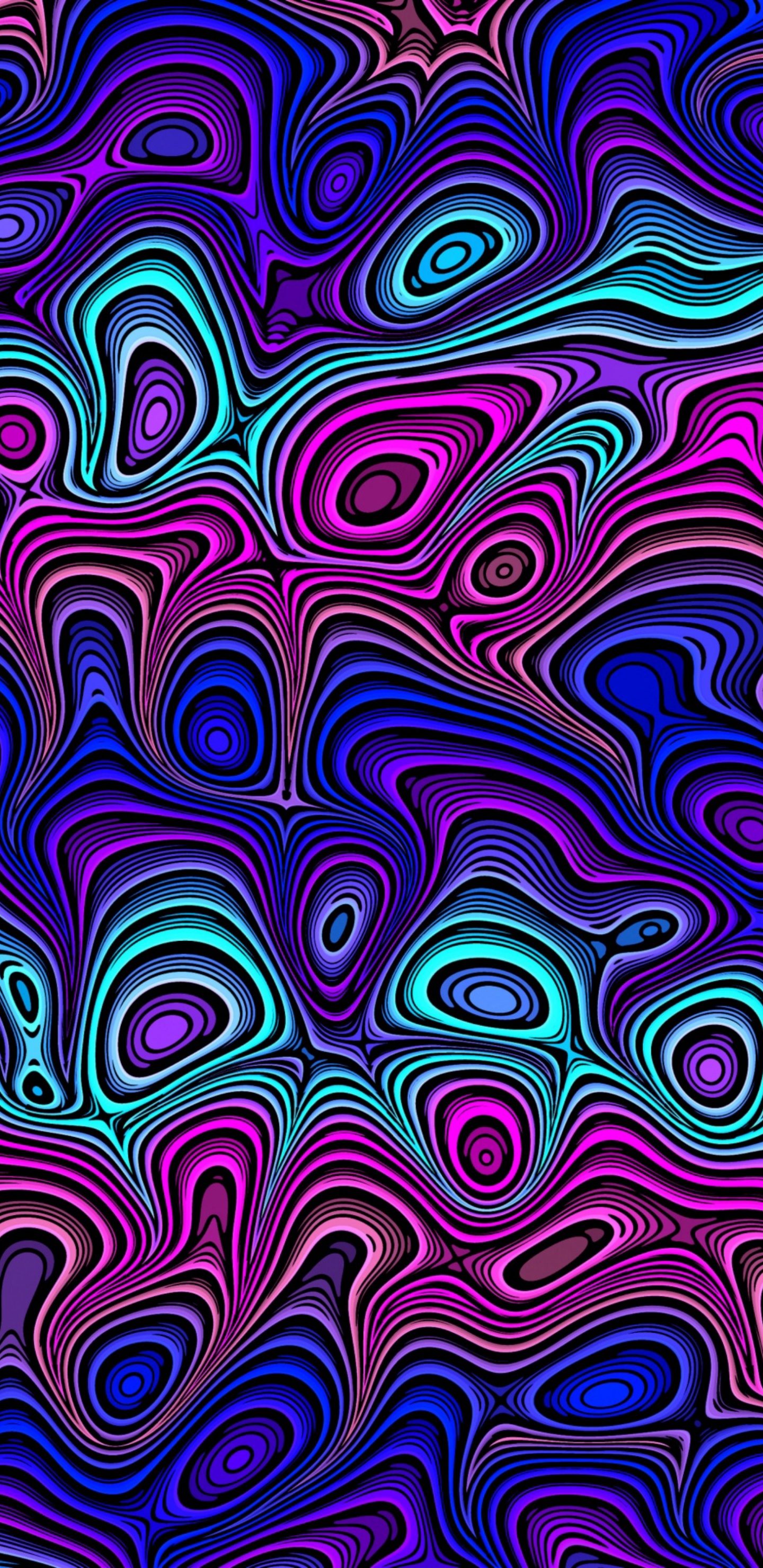 Обои узор, пурпур, Фиолетовый, психоделическое искусство, дизайн в разрешении 1440x2960