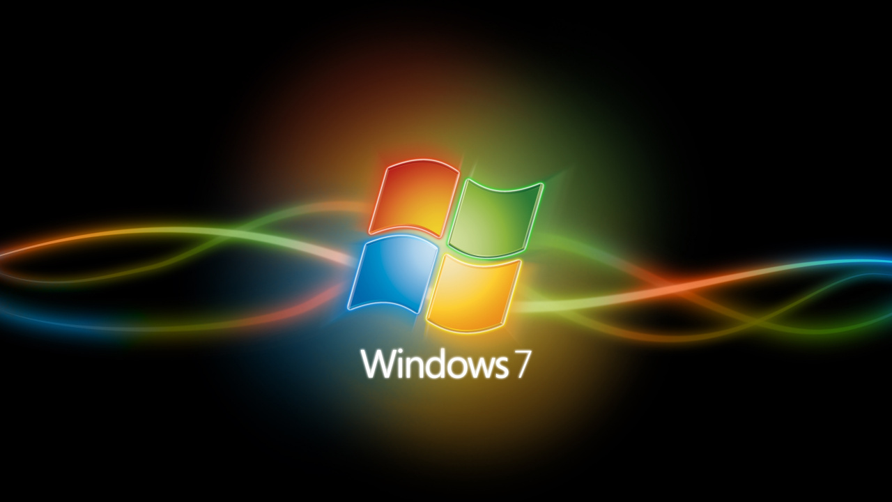 Обои windows 7, microsoft windows, свет, графический дизайн, темно в разрешении 1280x720