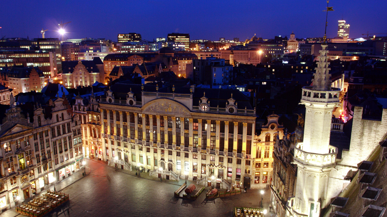 Обои жилье, город, ночь, ориентир, метрополия в разрешении 1280x720