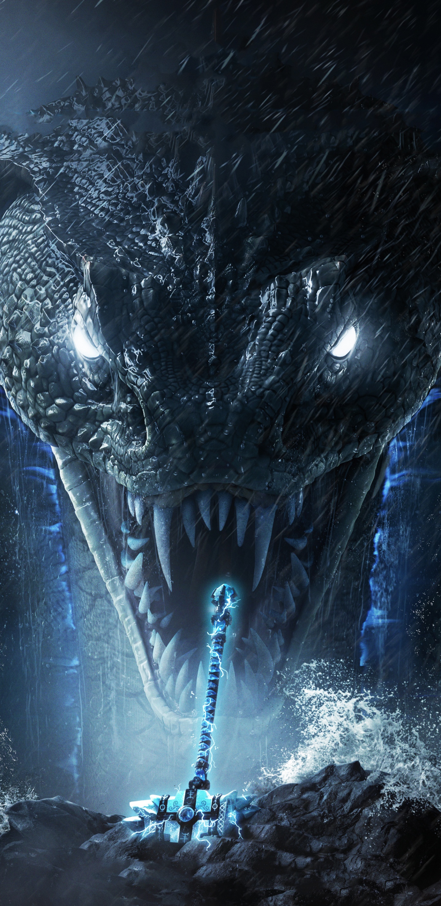 Обои атмосфера, вода, многопользовательская видео игра, темнота, честь гнева jormungandr в разрешении 1440x2960