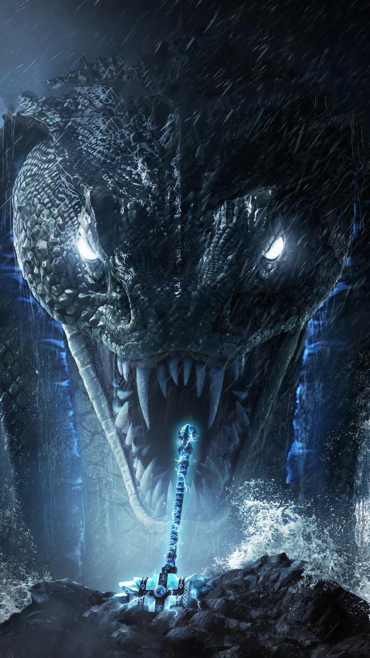 Обои атмосфера, вода, многопользовательская видео игра, темнота, честь гнева jormungandr в разрешении 750x1334