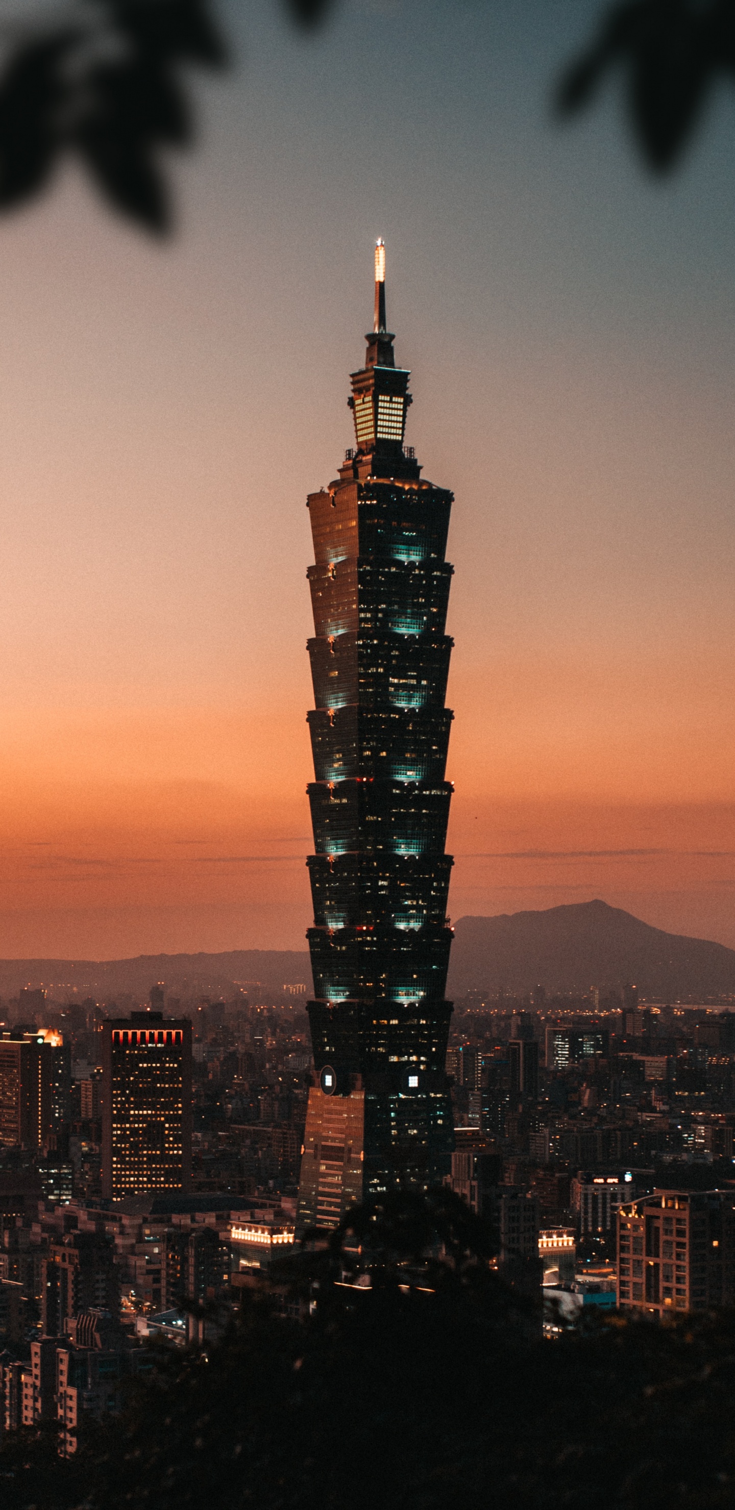 Обои ориентир, ограждение, городской район, метрополия, небо в разрешении 1440x2960