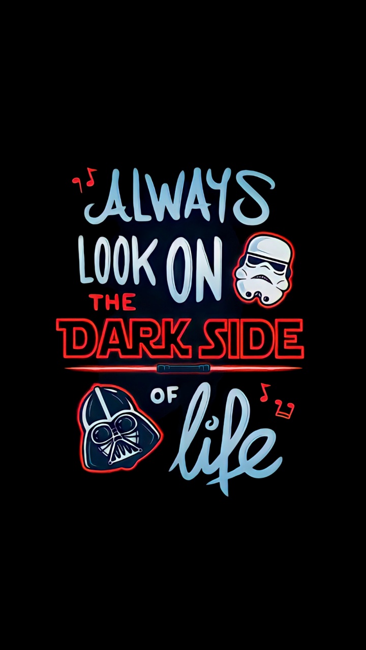 Обои постер, амолед, текст, черный, звездные войны в разрешении 720x1280