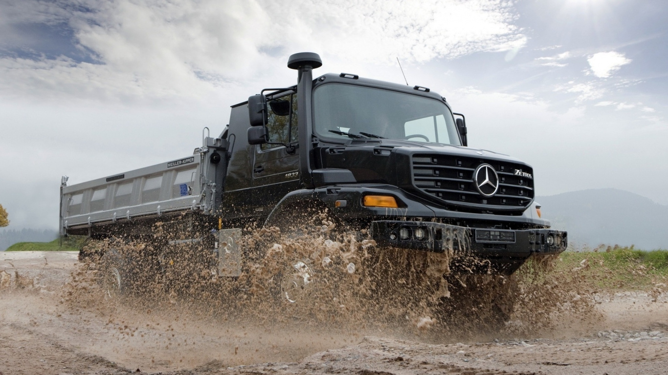 Обои Мерседес-Бенц Обеспе, Мерседес-Бенц Actros Но, авто, грузовик, Офф-роуд в разрешении 1366x768