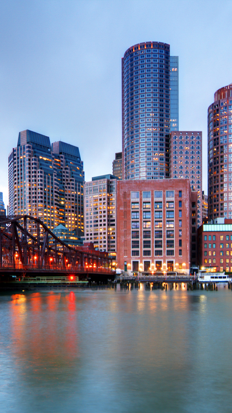 Обои город, городской пейзаж, метрополия, городской район, линия горизонта в разрешении 750x1334