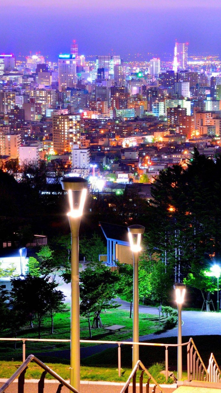 Обои Мемориальный Парк Асахияма, макросъемку, городской пейзаж, линия горизонта, городской район в разрешении 720x1280