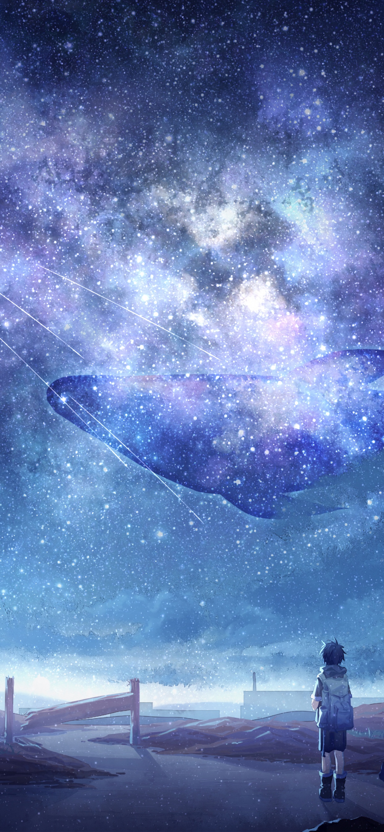 Обои иллюстрация, аниме, цифровое искусство, атмосфера, облако в разрешении 1242x2688