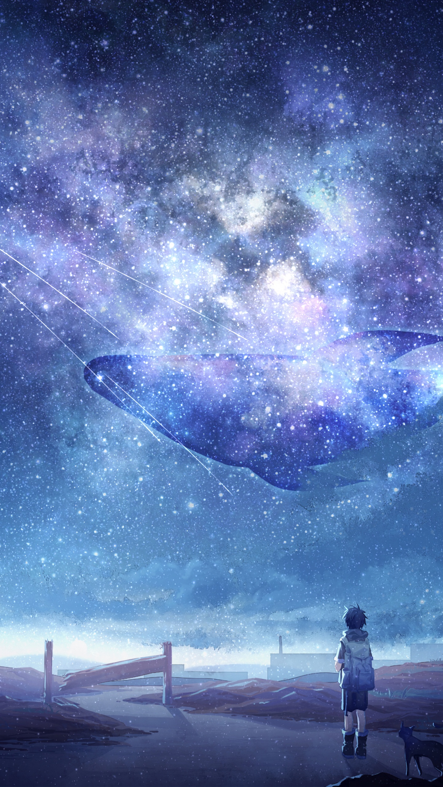 Обои иллюстрация, аниме, цифровое искусство, атмосфера, облако в разрешении 1440x2560