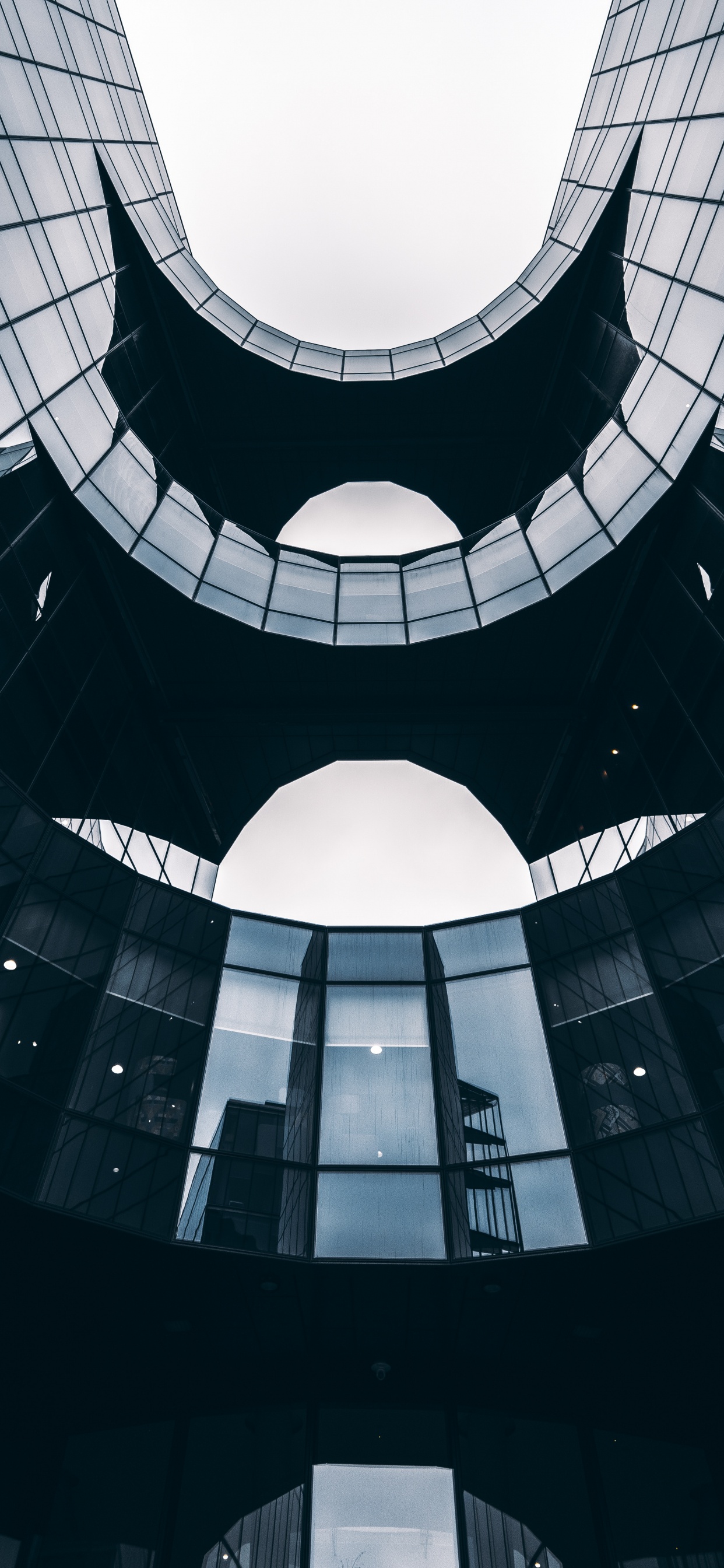 Обои архитектура, дизайн, здание, белые, черный в разрешении 1242x2688