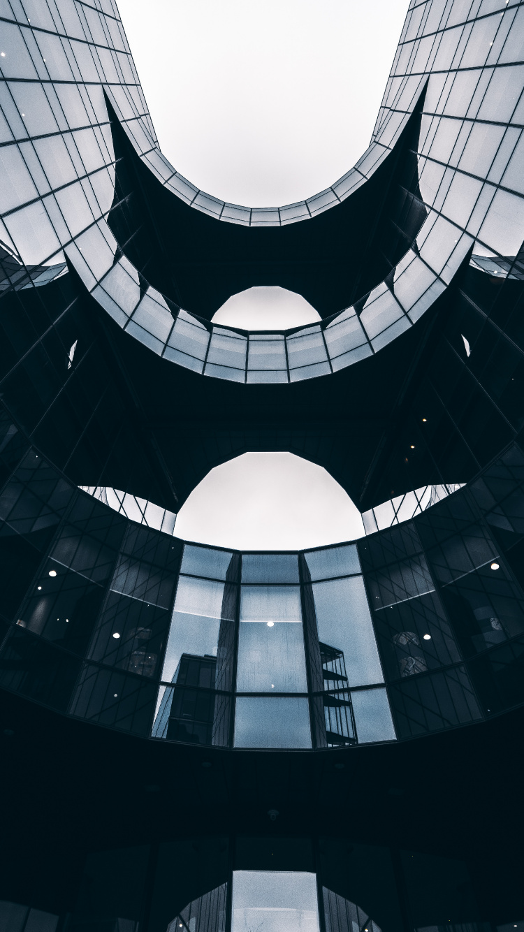Обои архитектура, дизайн, здание, белые, черный в разрешении 750x1334