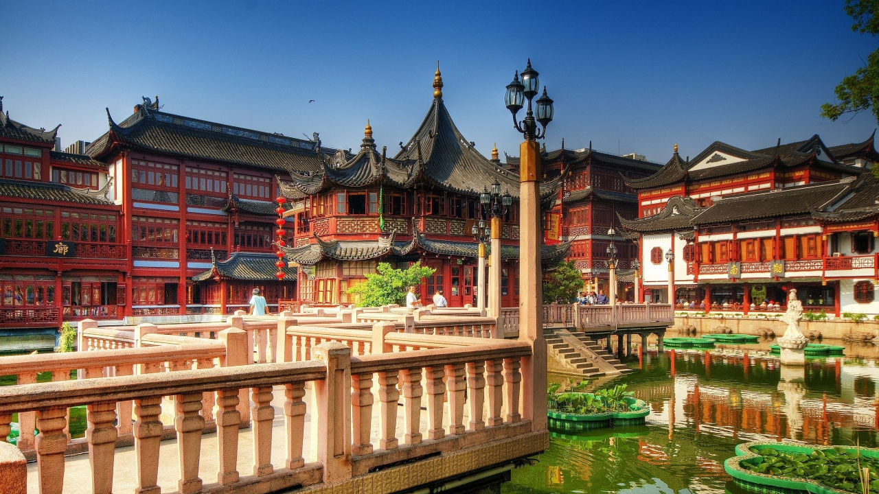 Обои yuyuan сад, Ю Сад, китайский сад, сад, отражение в разрешении 1280x720