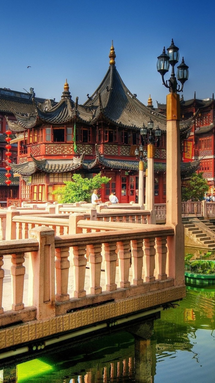 Обои yuyuan сад, Ю Сад, китайский сад, сад, отражение в разрешении 720x1280