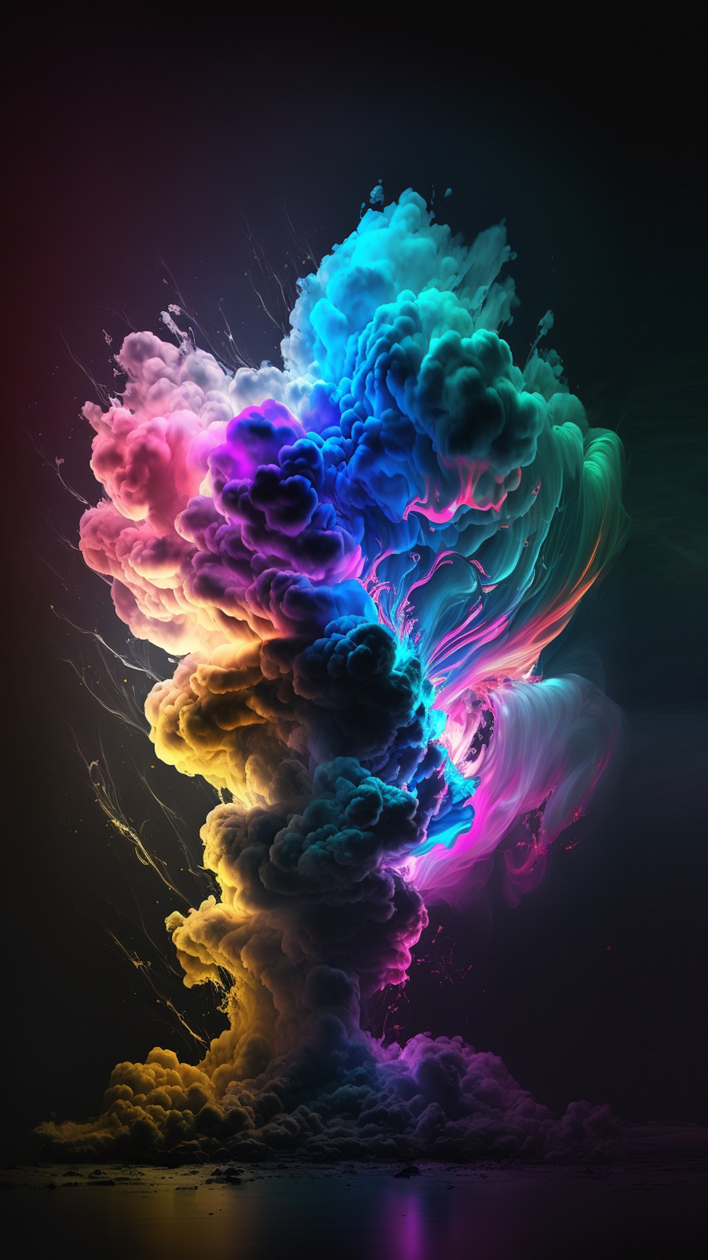 Обои пламя, графический дизайн, тьма в разрешении 1440x2560