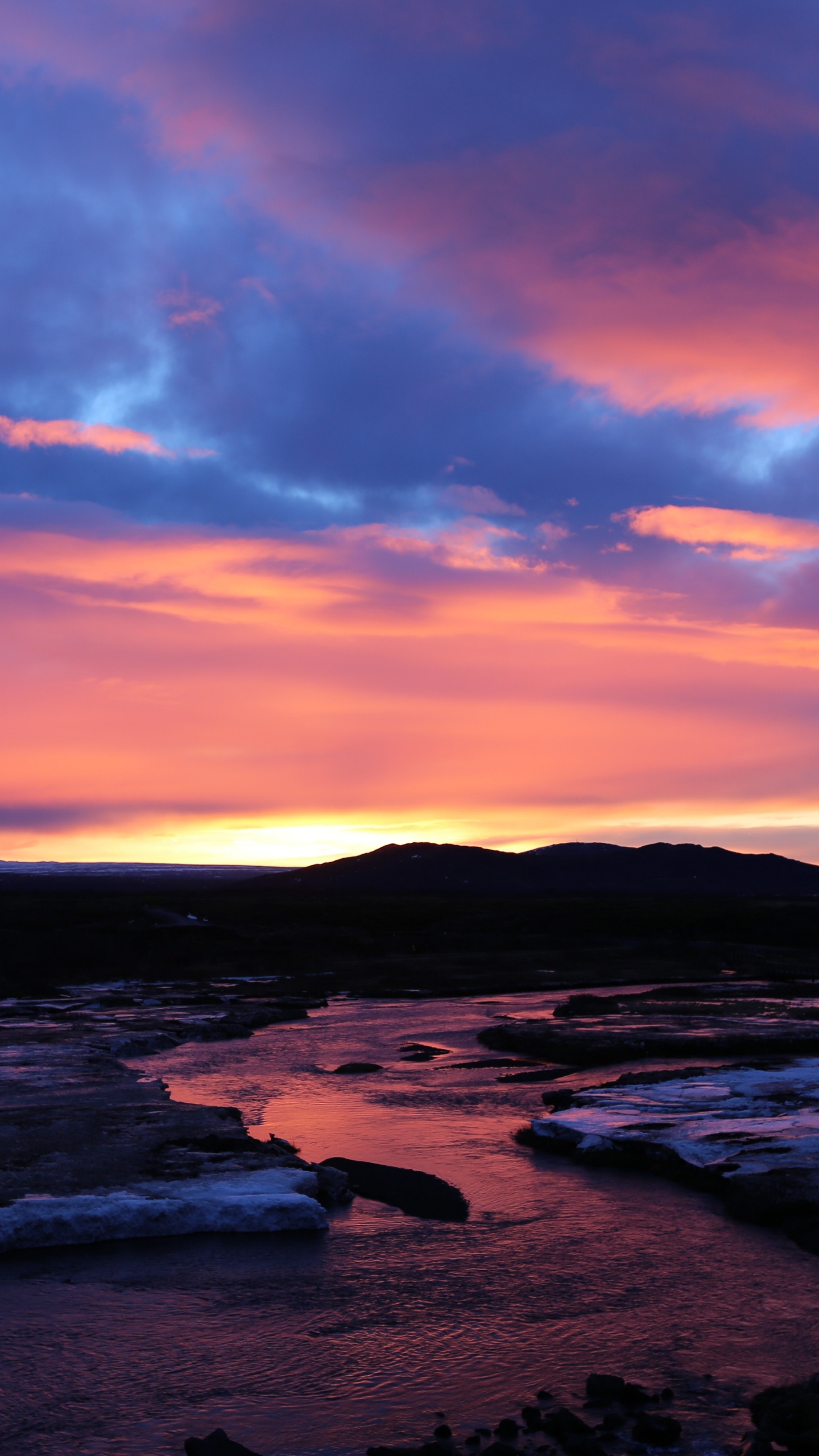 Обои рассвет, Canon, послесвечение, сумрак, вода в разрешении 1440x2560