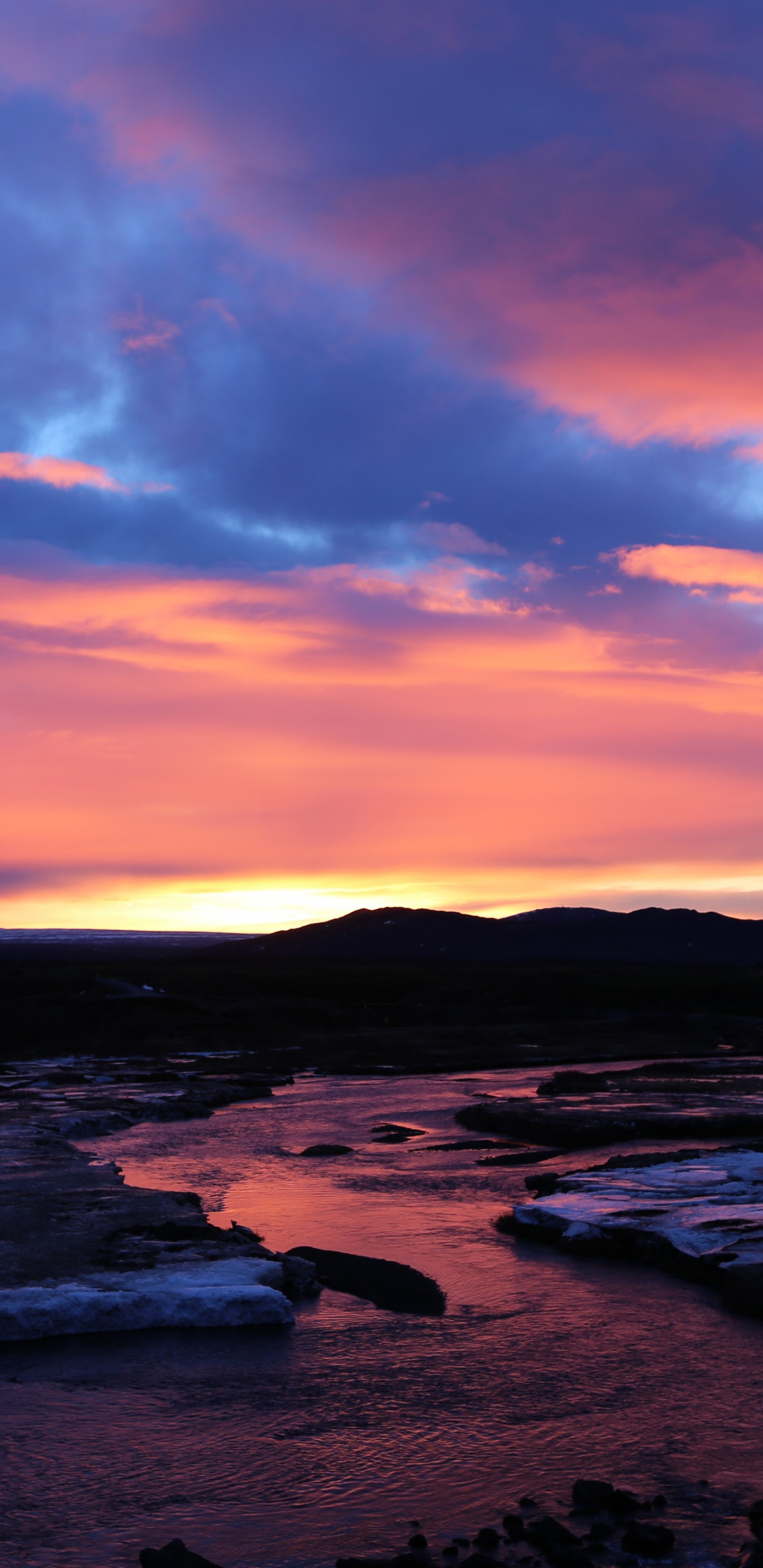 Обои рассвет, Canon, послесвечение, сумрак, вода в разрешении 1440x2960