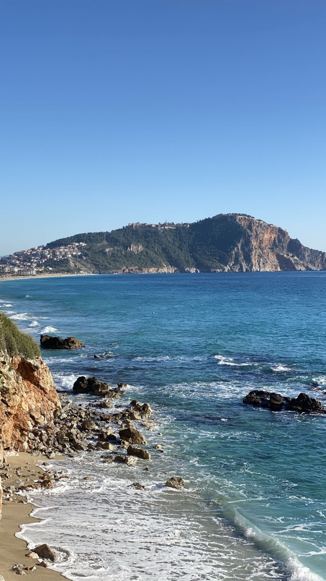 Обои Клеопатра Бич, вода, гидроресурсы, гора, лазурный в разрешении 1080x1920