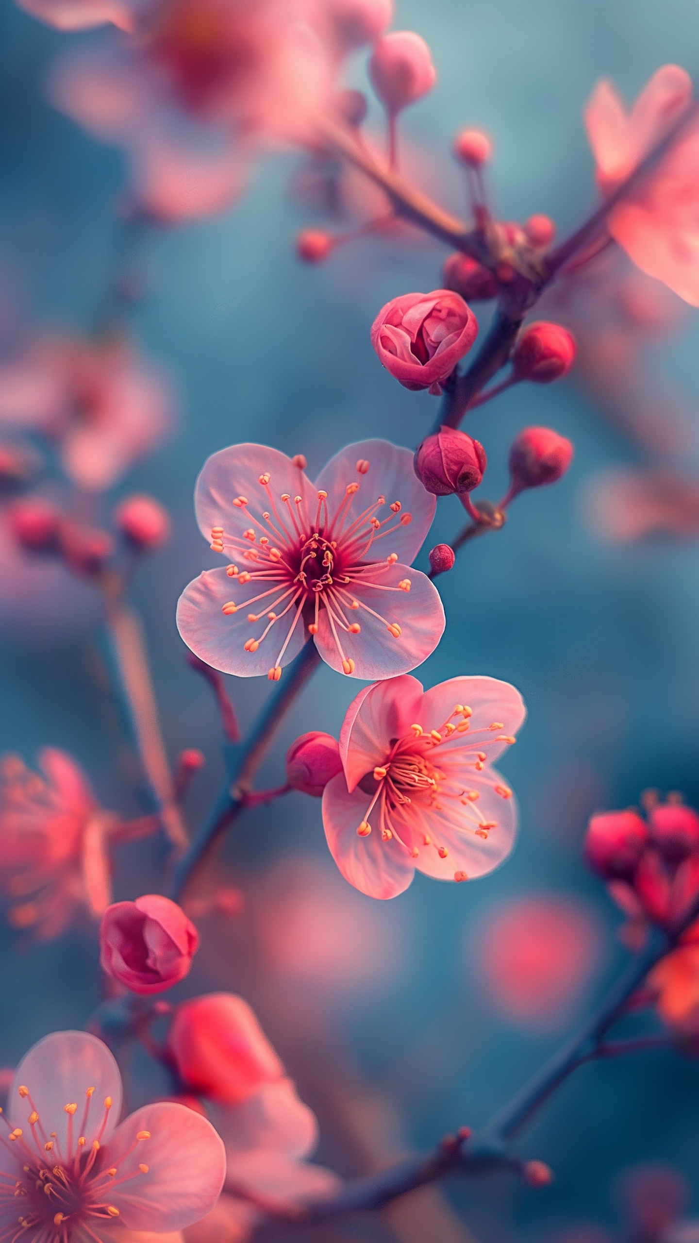 Обои цветок, растение, свет, лепесток, прут в разрешении 1440x2560