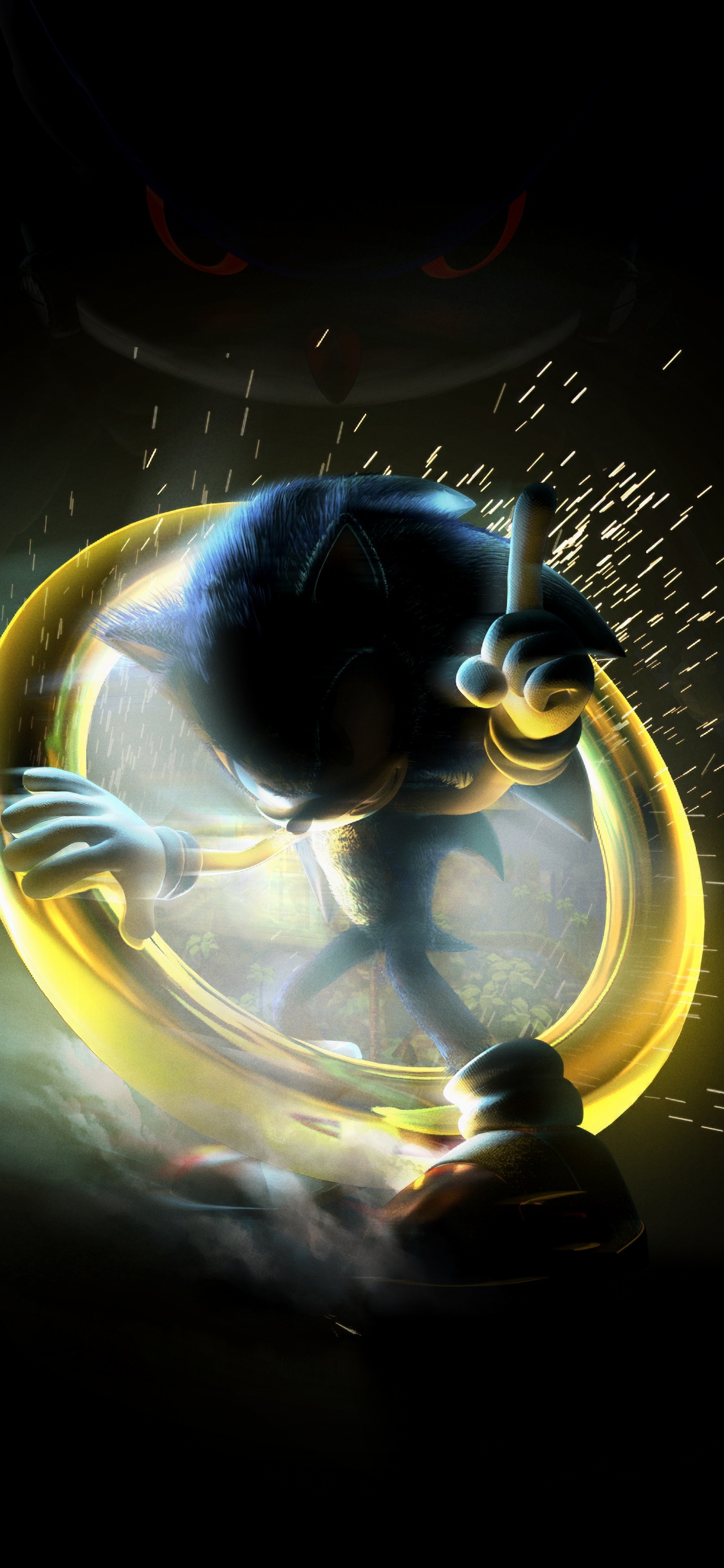 Обои Ежик Соник, свет, постер, Sega Америки, Постер фильма в разрешении 1125x2436