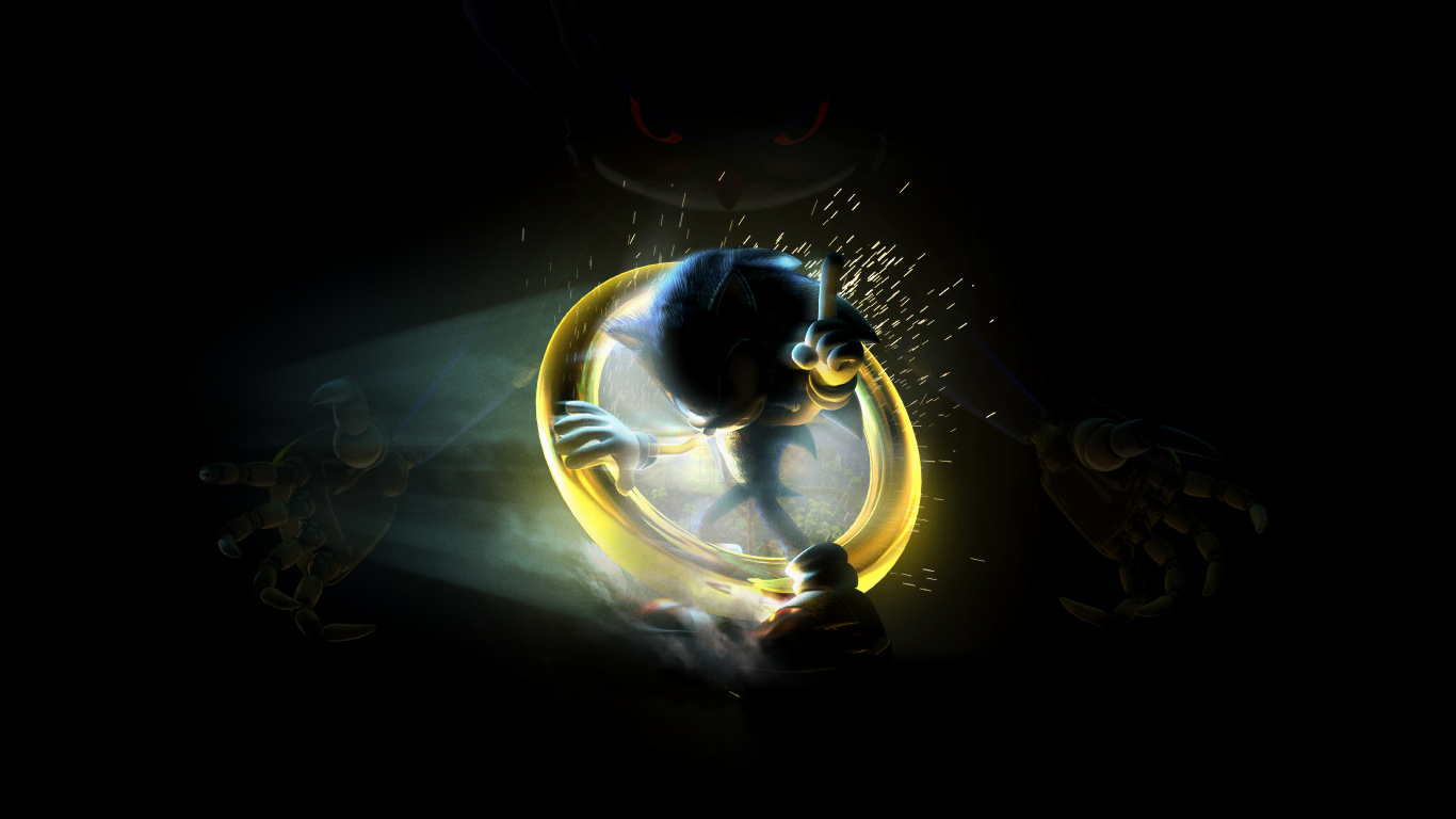 Обои Ежик Соник, свет, постер, Sega Америки, Постер фильма в разрешении 1366x768