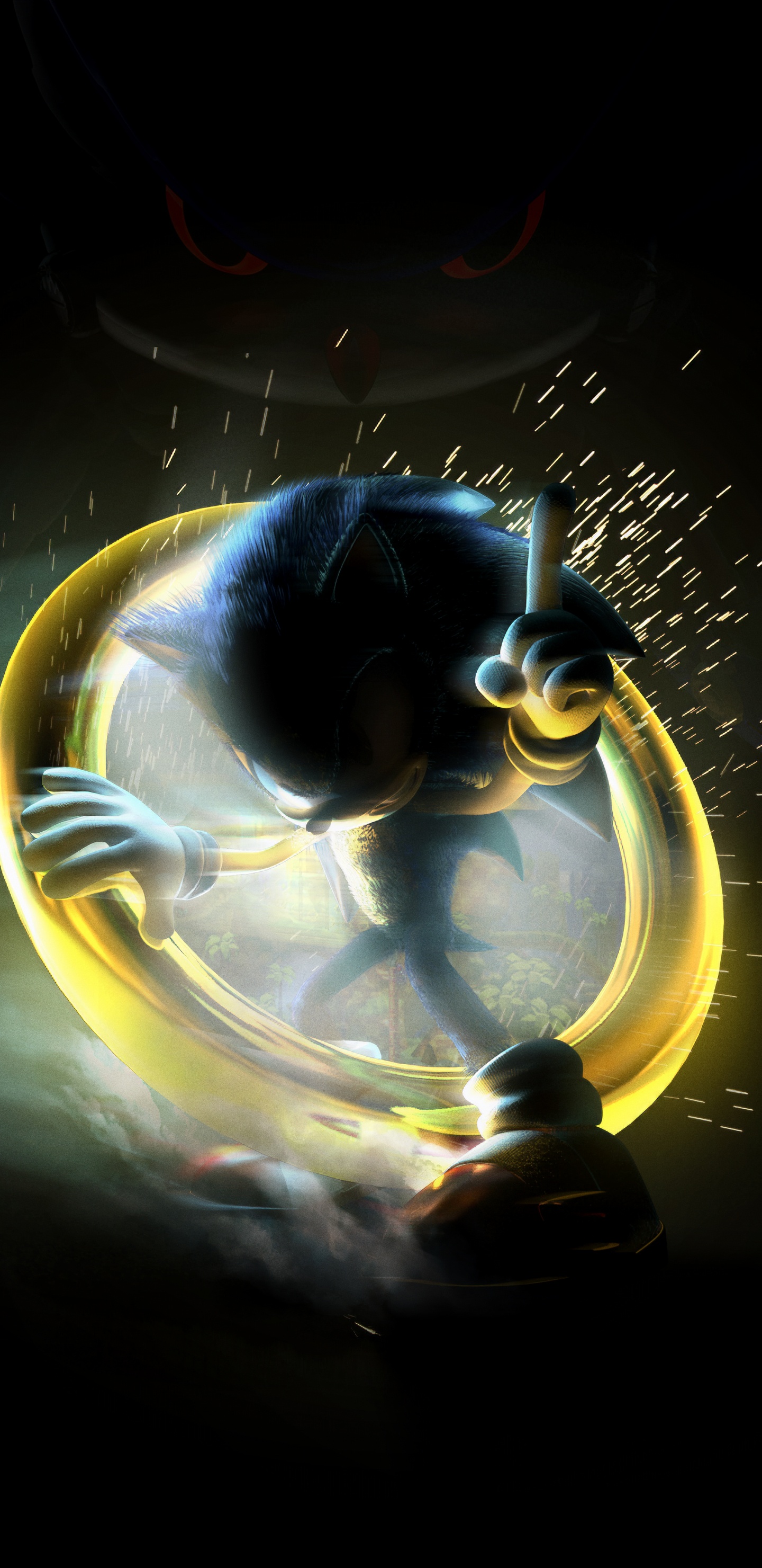 Обои Ежик Соник, свет, постер, Sega Америки, Постер фильма в разрешении 1440x2960