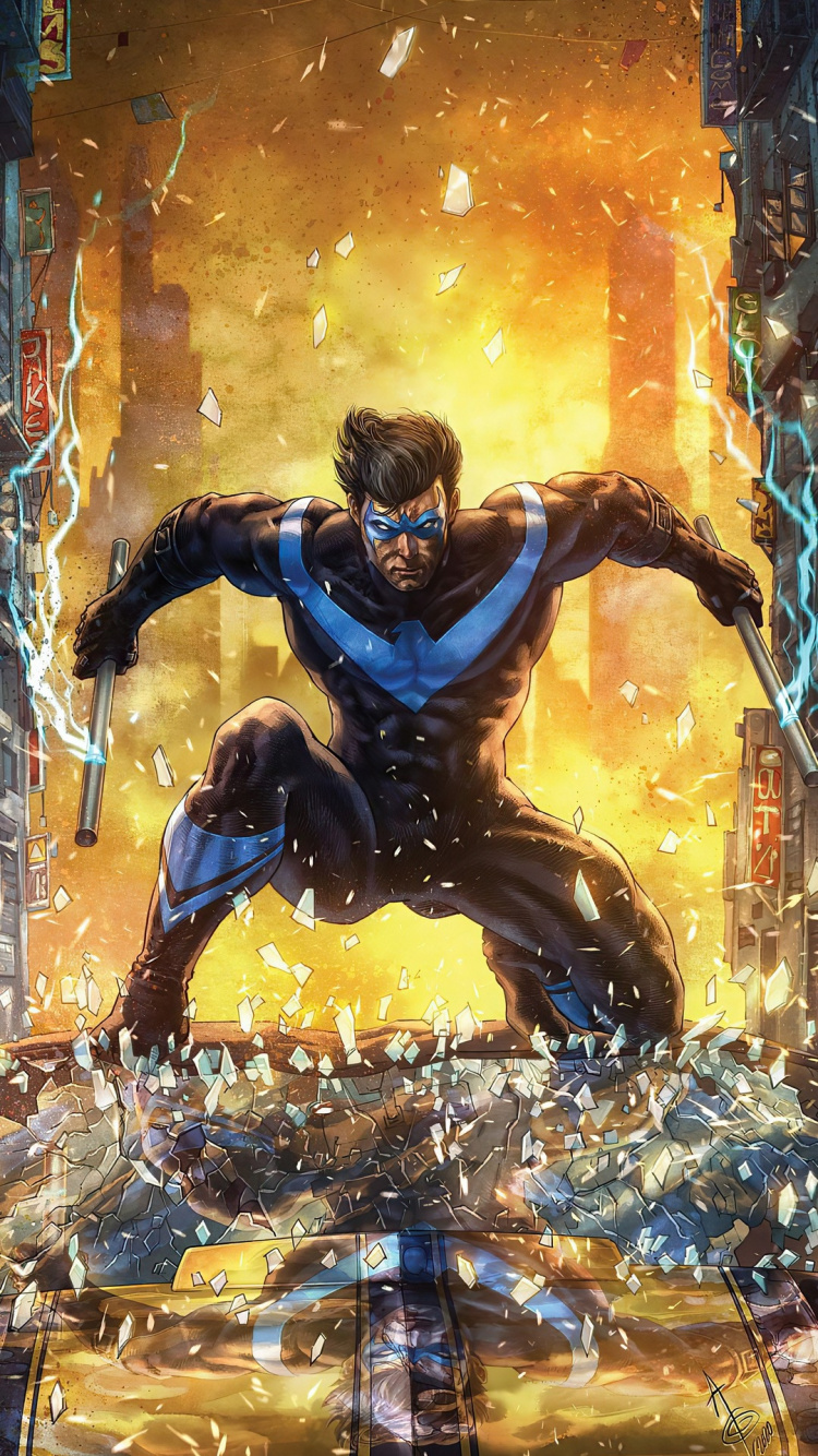 Обои nightwing 77 2020, nightwing 2016-77, Найтвинг, Дик Грейсон, Бэтмен в разрешении 750x1334