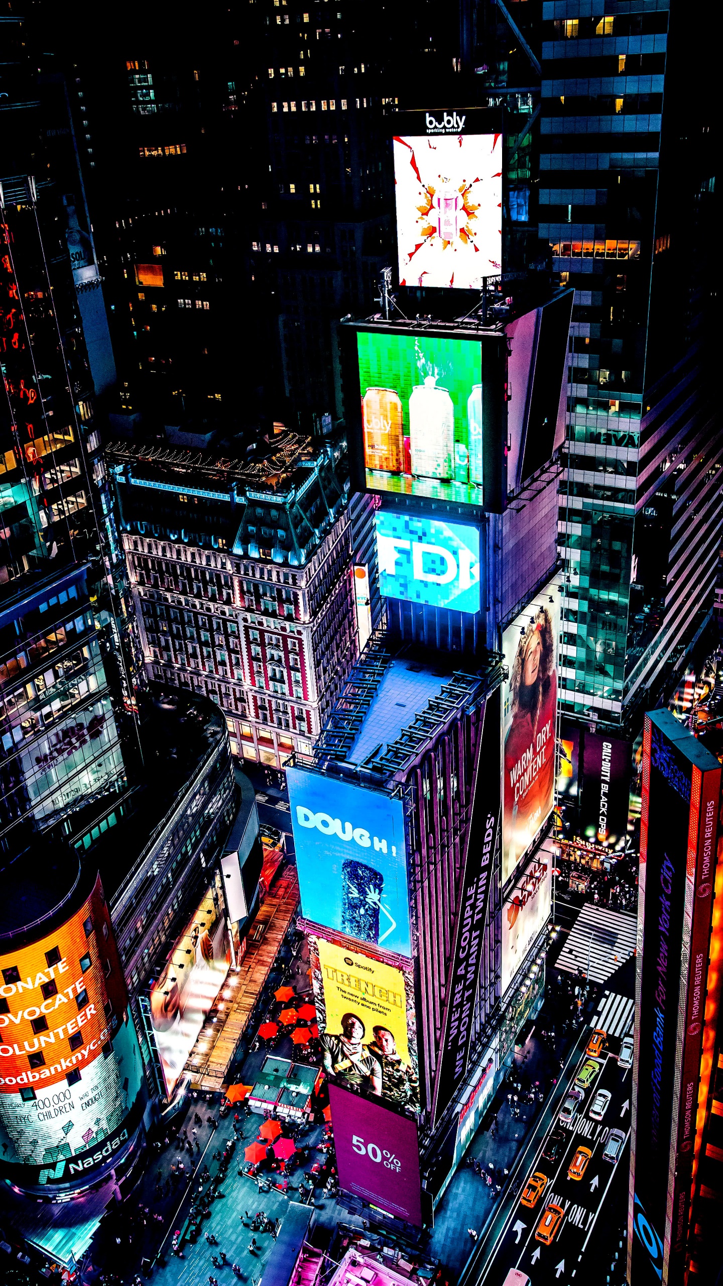 Обои таймсквер, Нью-Йорк Марриотт Маркиз, Центральный парк, Вершина скалы, Бродвей в разрешении 1440x2560