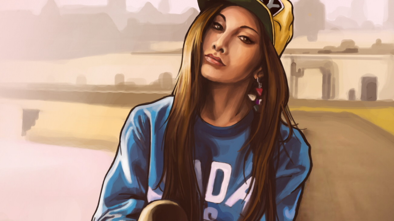 Обои головной убор, рисование, прохлада, скейтборд, Скейтбординг Оборудование в разрешении 1280x720