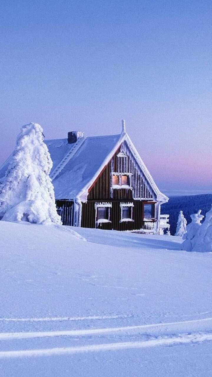 Обои снег, зима, гора, синий, замораживание в разрешении 720x1280