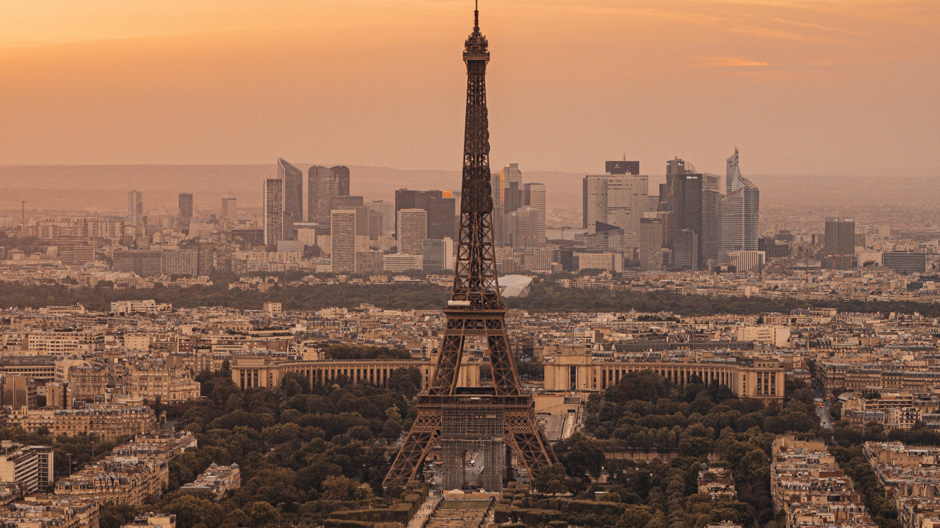 Обои Париж, Башня Монпарнас, Эйфелева башня, Муза Родена, Монпарнас в разрешении 1366x768